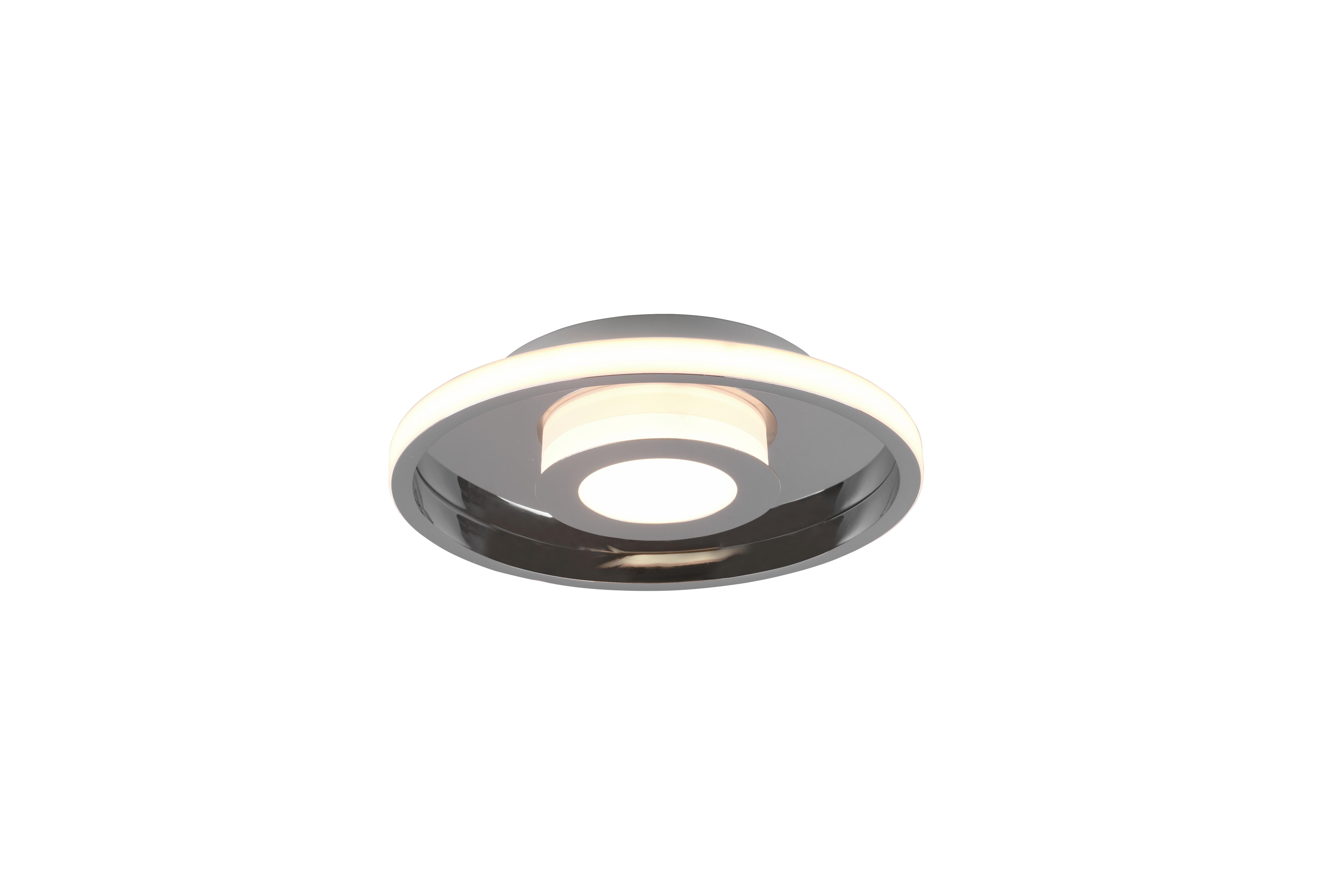 LED-Deckenleuchte Ip44 Ø 30 cm 1-Flammig, 3-Fach Schaltbar - Chromfarben, Design, Kunststoff/Metall (30/6,8cm) - Trio Leuchten