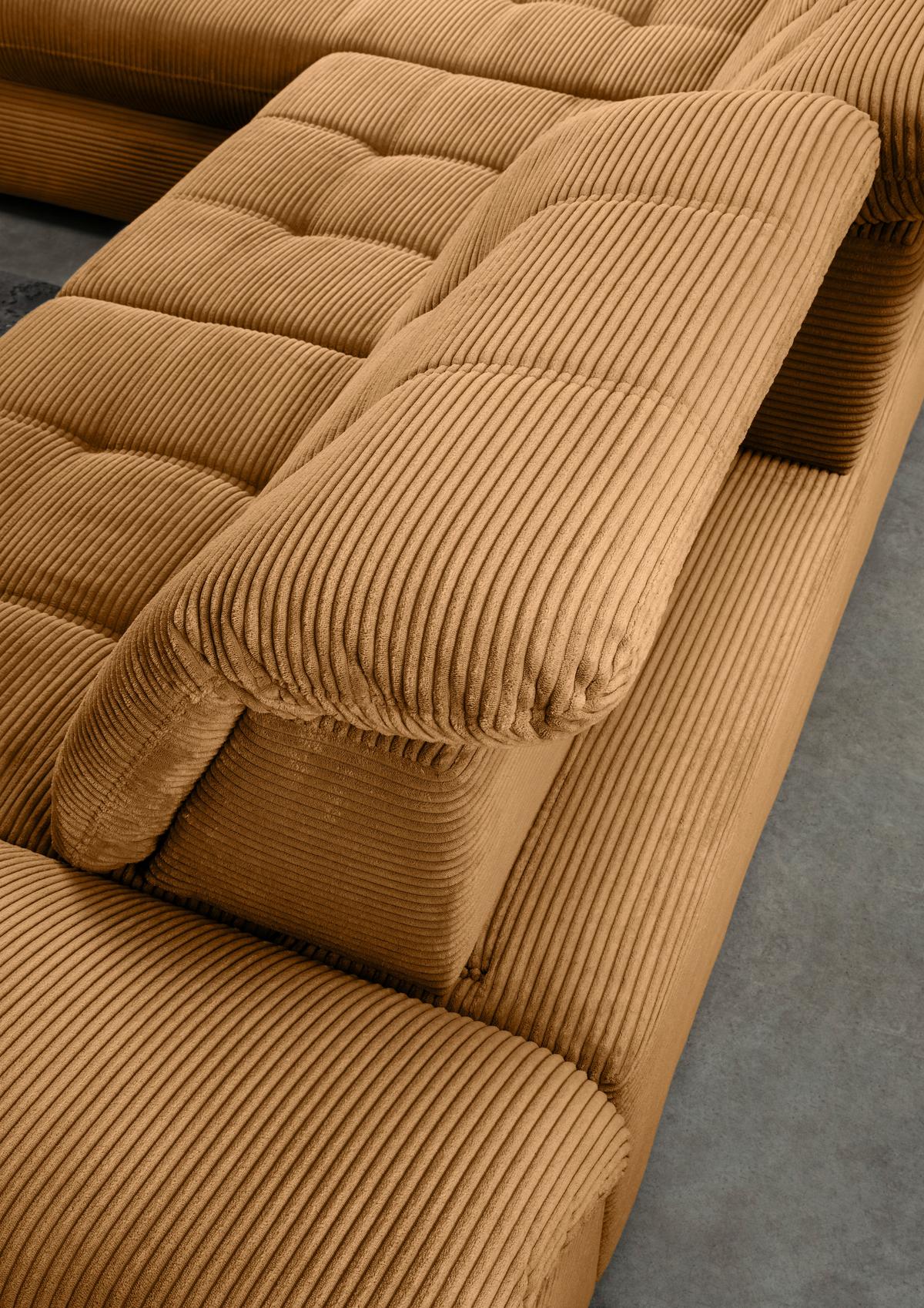 Eckschlafsofa Delphino Goldfarben S: 189x273 cm - Goldfarben/Schwarz, MODERN, Textil (189/273cm) - Livetastic