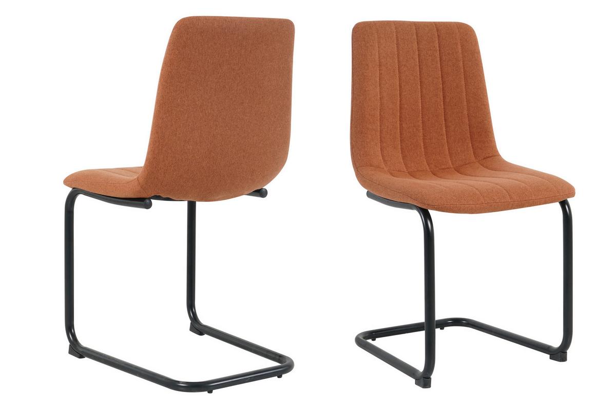 Stuhl-set Braun, B: 43cm - Schwarz/Braun, Design, Textil/Metall (43/87/53cm) - Livetastic