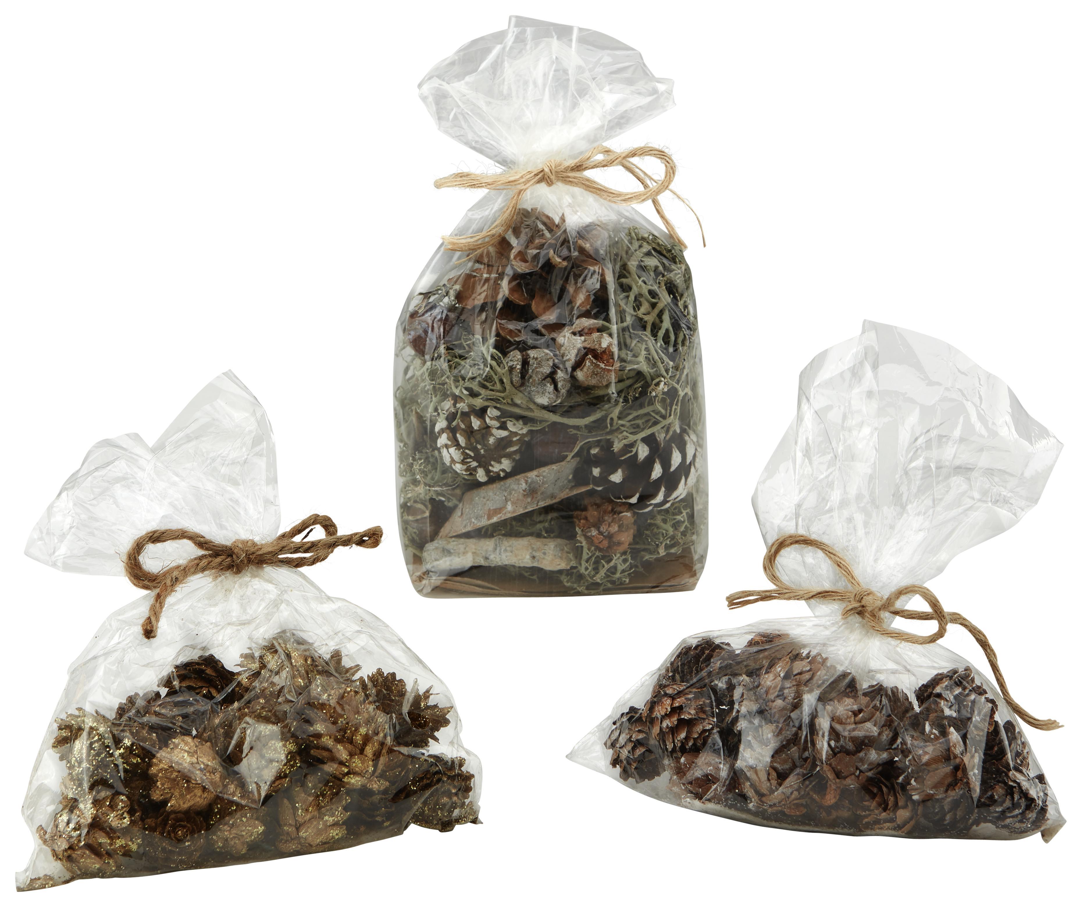 Dekoráció Tannenzapfen - Arany/Barna, modern, Természetes anyagok (20/14/14cm)