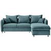 Eckschlafsofa Lauritio Petrol S: 254x160 cm - Chromfarben/Petrol, MODERN, Textil (254/160cm) - Livetastic