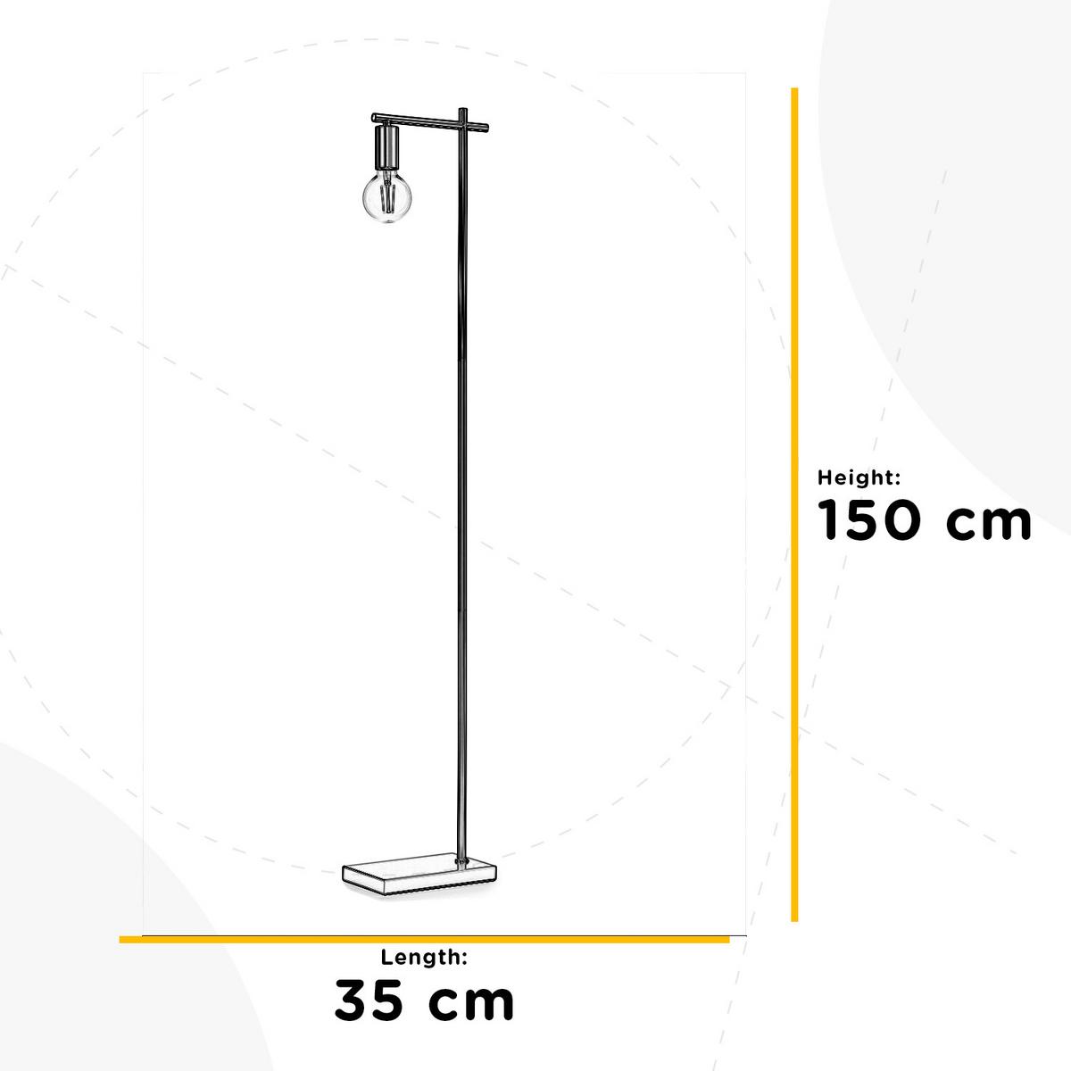 Stehleuchte Cross Schwarz Sahara L: 35 cm - Bernsteinfarben/Schwarz, KONVENTIONELL, Kunststoff/Metall (35/15/150cm)