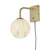 Wandleuchte Carrera 1-Flammig Mit Schalter - Goldfarben/Weiß, Basics, Glas/Metall (12cm) - It's about Romi