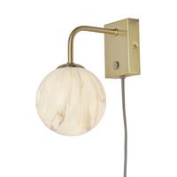 Wandleuchte Carrera 1-Flammig Mit Schalter - Goldfarben/Weiß, Basics, Glas/Metall (12cm) - It's about Romi
