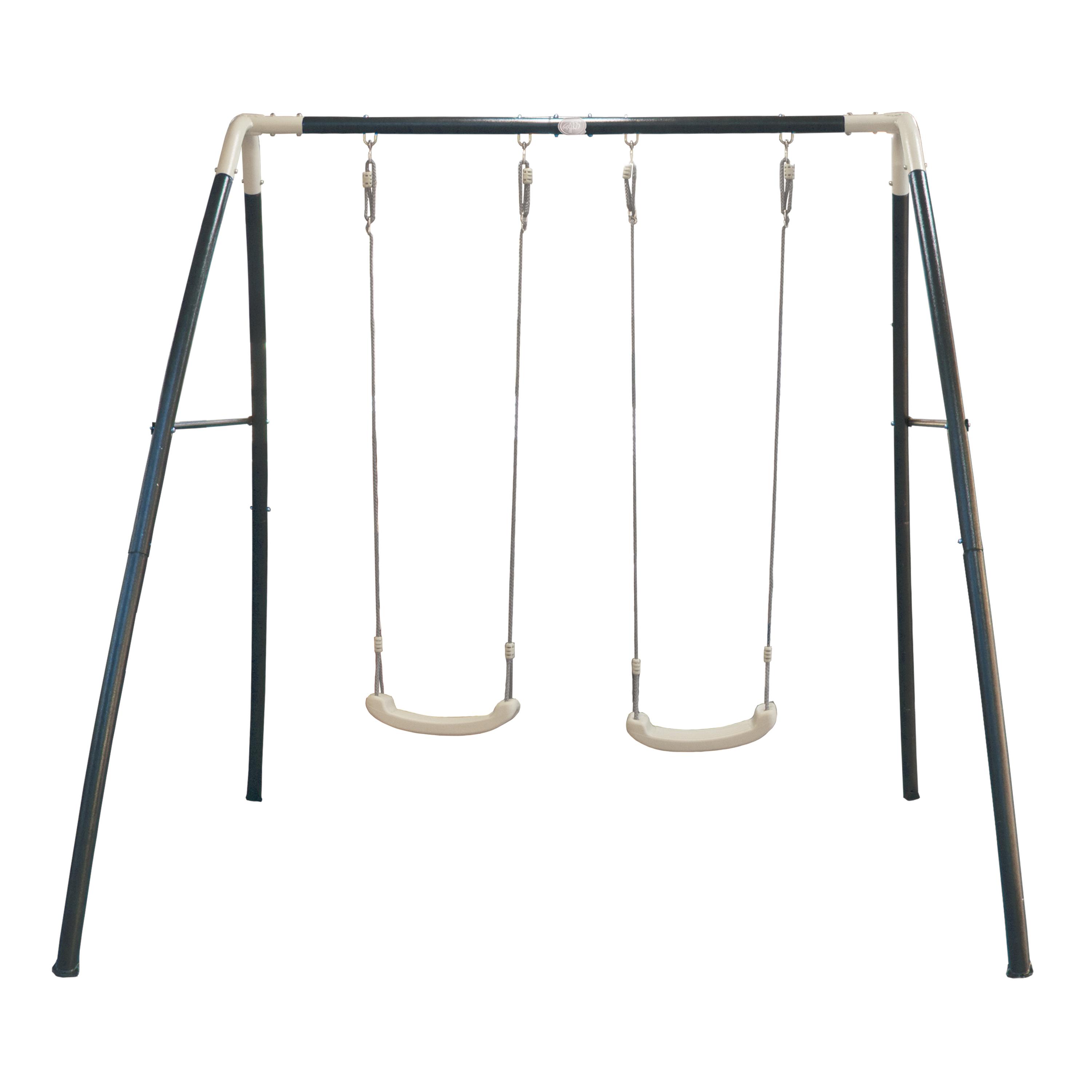 Houpačka Bílá, Antracitová - bílá/antracitová, Basics, kov/plast (210/217/210cm)