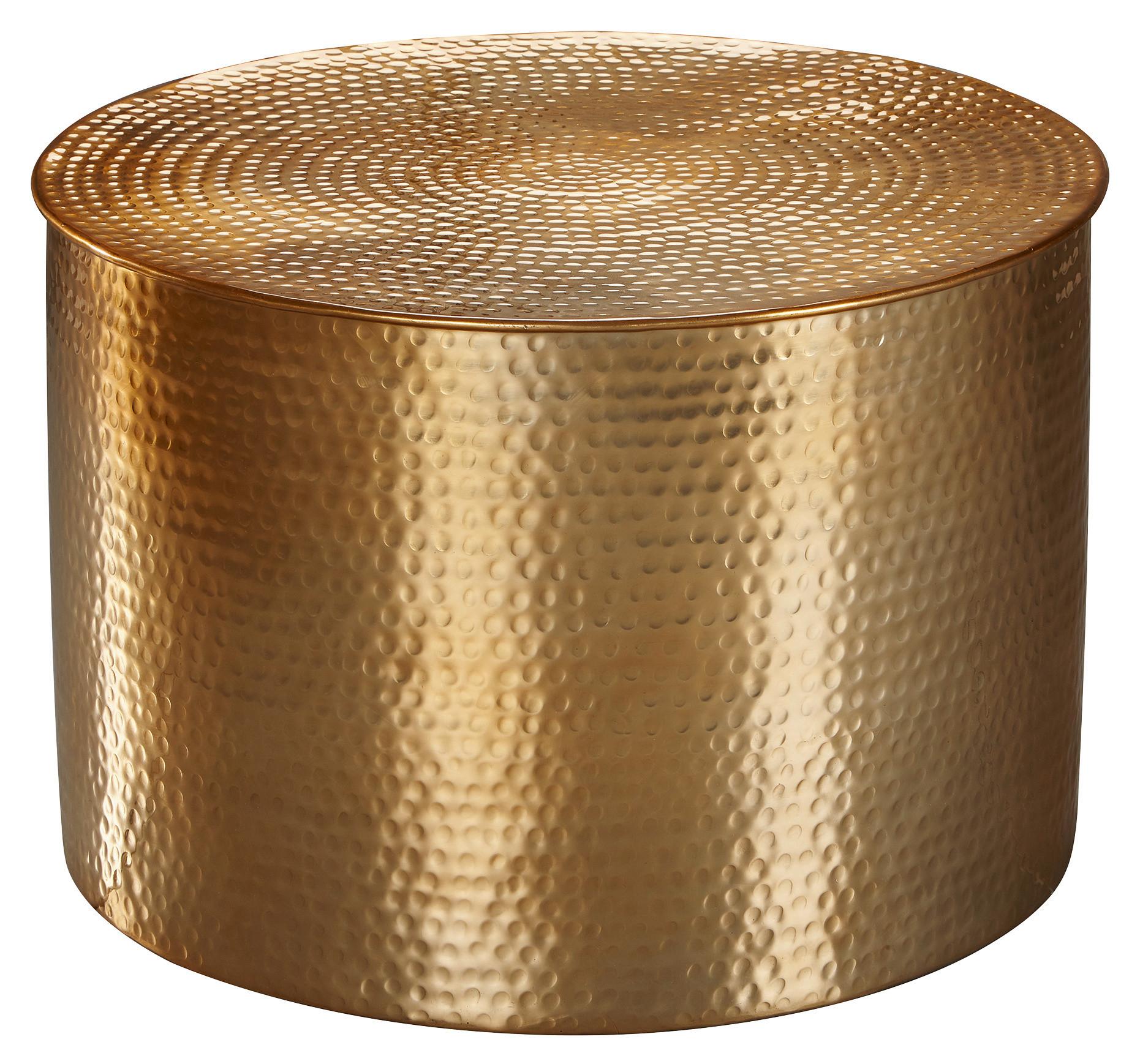 Couchtisch Rund Sockeldesign Rahi, Goldfarben - Goldfarben, LIFESTYLE, Metall (61/61/40,5cm) - MID.YOU