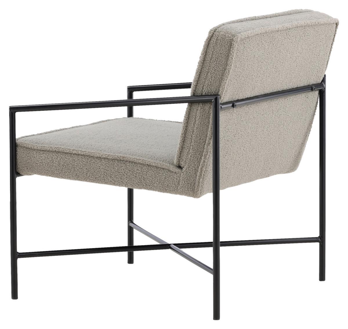 Sessel Rakel - Beige/Schwarz, Design, Textil/Metall (66/78/65cm) - Livetastic