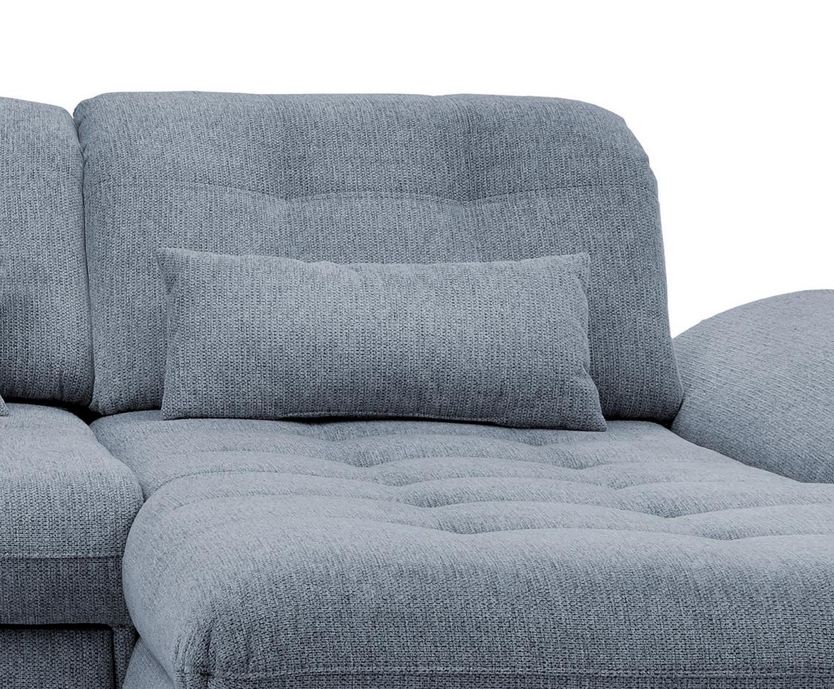 Ecksofa mit Bettkasten Rigatti Hellblau S: 314x184 cm - Chromfarben/Anthrazit, MODERN, Textil (314/184cm) - Livetastic