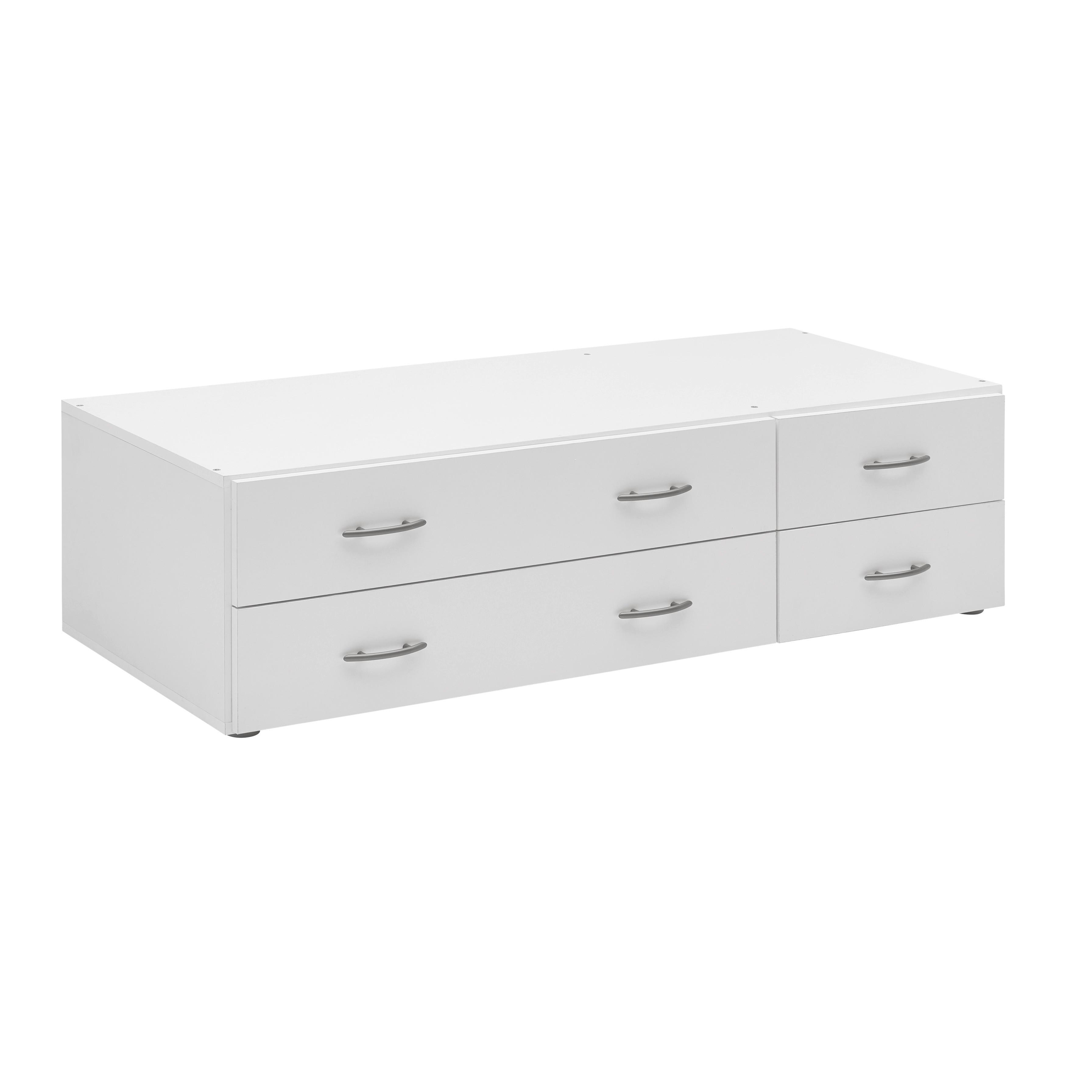 Zásuvkový box JOE - biela, Konventionell, kompozitné drevo (121/33/51cm) - Based
