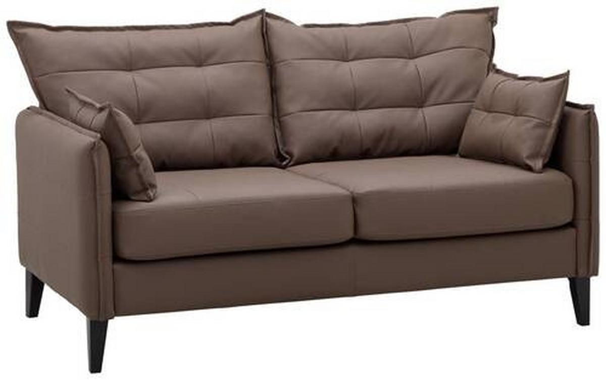2-Sitzer-Sofa Brief Braun - Dunkelbraun/Braun, Basics, Leder/Textil (162/100/90cm) - Livetastic