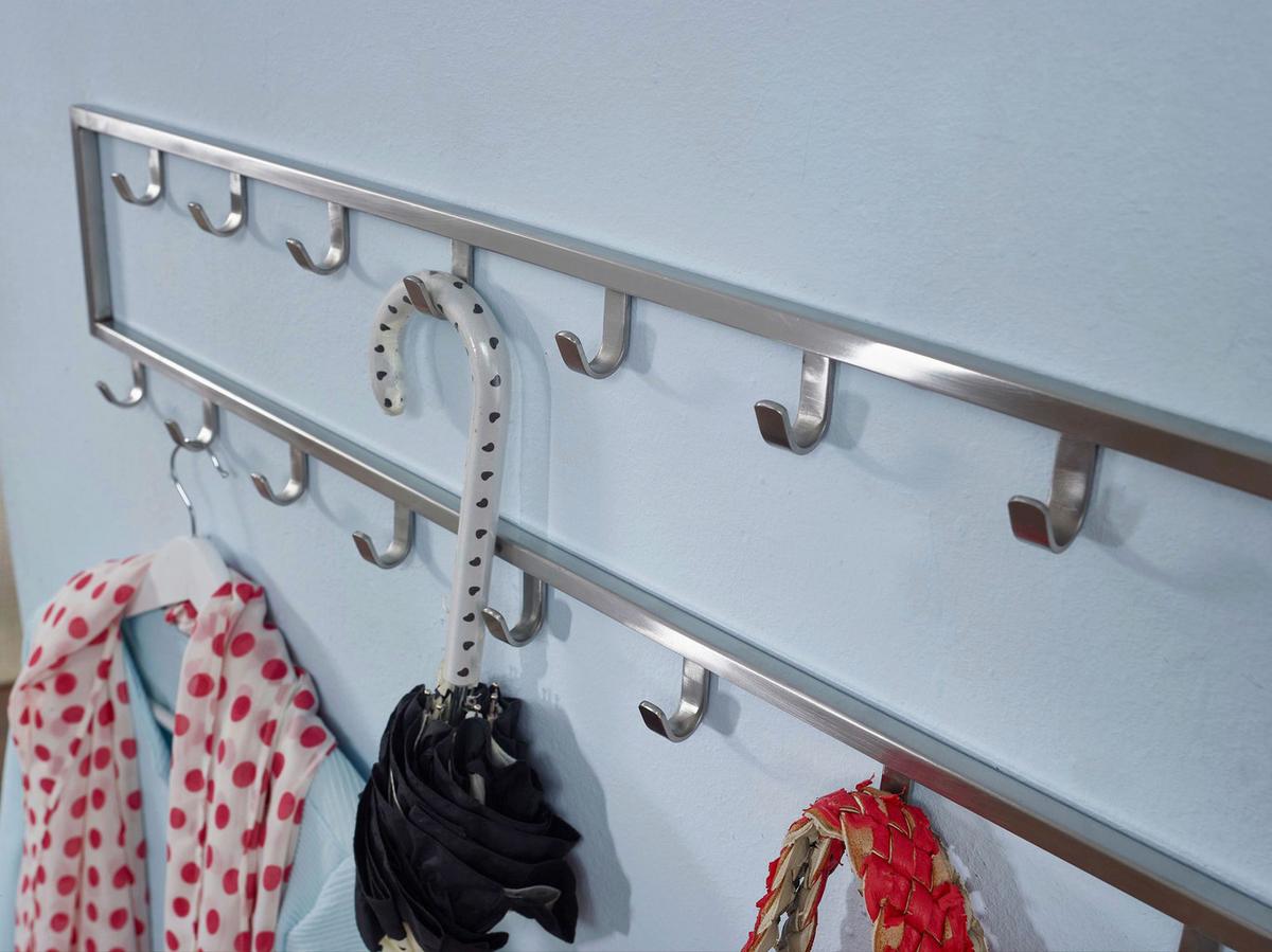 Wandgarderobe Wohhnling Silberfarben B:80 Cm - Silberfarben, MODERN, Metall (80/20/4cm) - MID.YOU