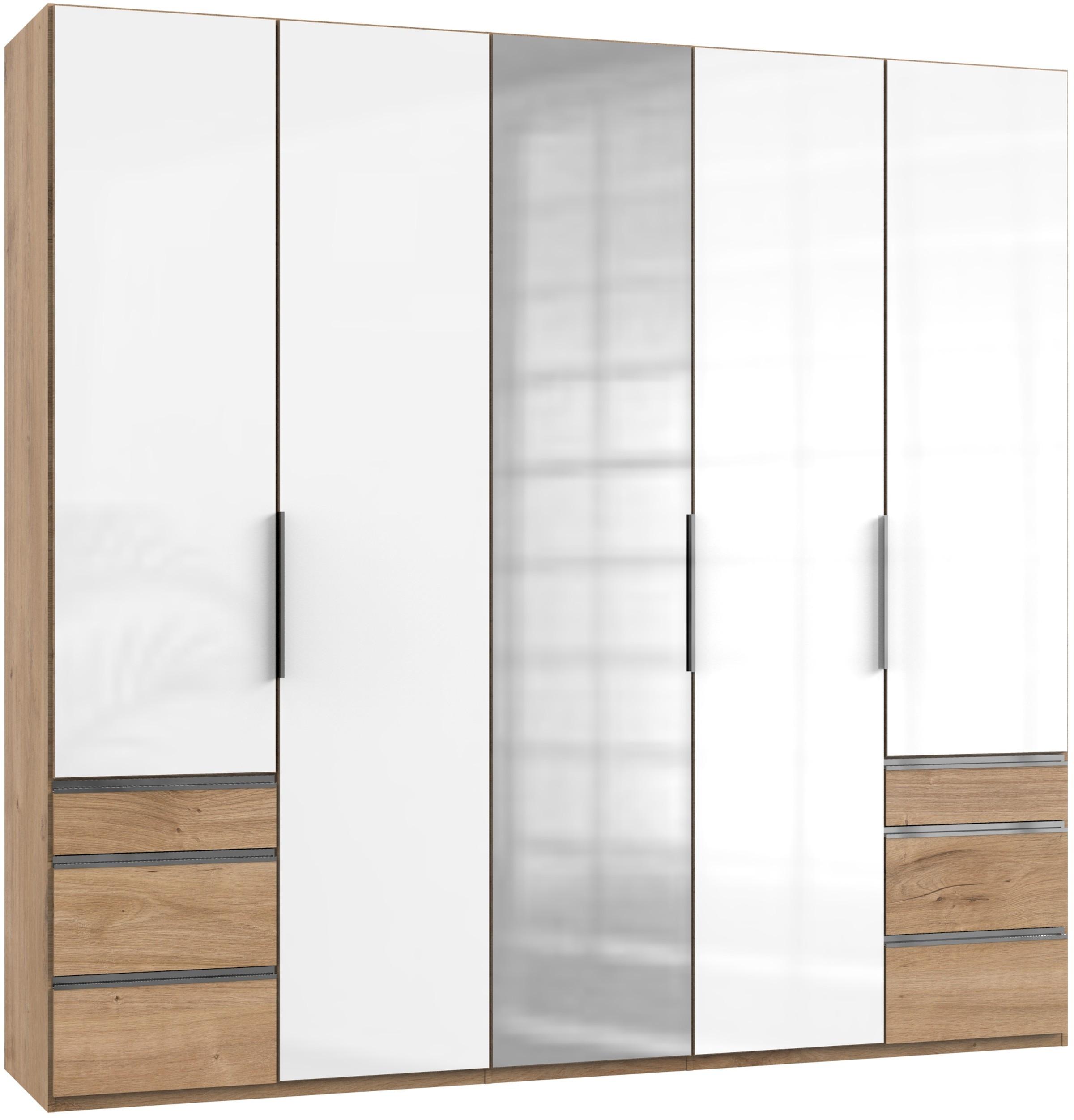 Drehtürenschrank 250cm Level, Weiß/eiche Dekor - Eichefarben/Weiß, MODERN, Glas/Holzwerkstoff (250/236/58cm) - MID.YOU
