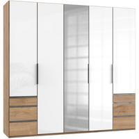 Drehtürenschrank 250cm Level, Weiß/eiche Dekor - Eichefarben/Weiß, MODERN, Glas/Holzwerkstoff (250/236/58cm) - MID.YOU