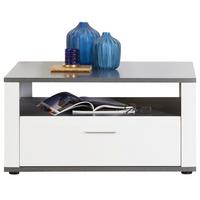 Konferenčný stolík so zásuvkou ALASSIO - biela/grafitová, Modern, kov/kompozitné drevo (90/50/60cm) - Luca Bessoni