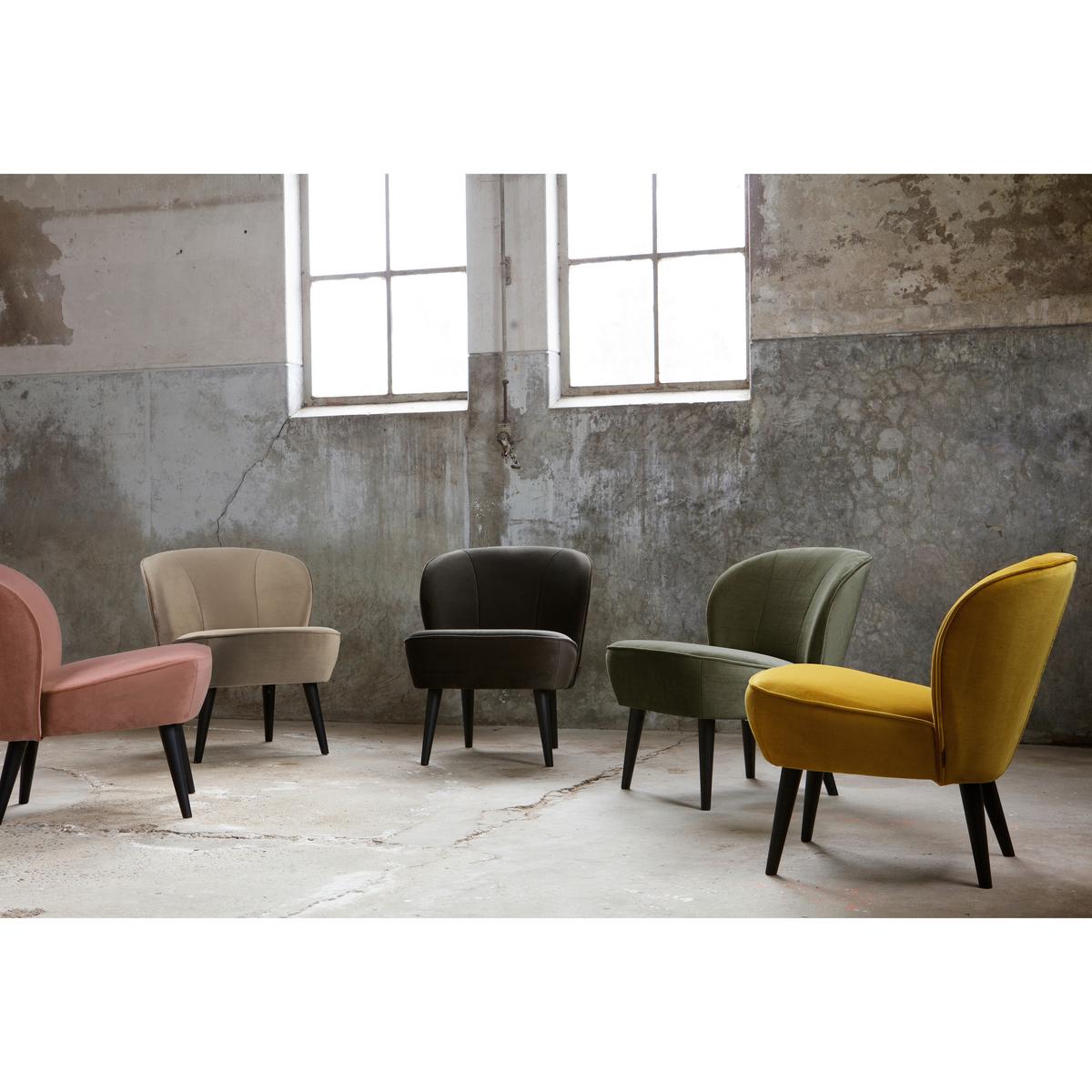 Sessel Gelb Sara B: 59cm - Gelb/Schwarz, Design, Textil (59/71/70cm) - Livetastic