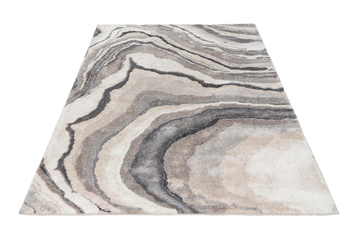 Webteppich My Bologna 461 Grey 60 X 110 - Creme/Grau, KONVENTIONELL, Kunststoff/Textil (60/110cm) - Obsession