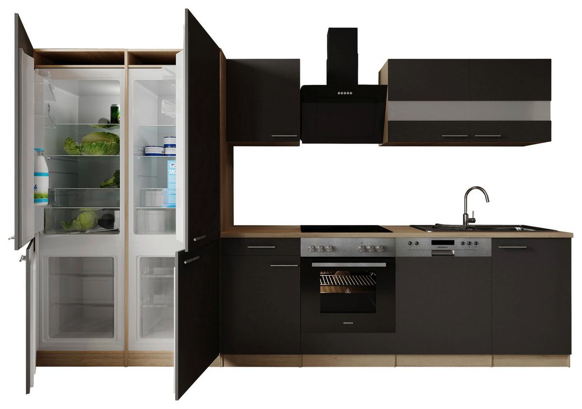 KÜCHENBLOCK Merle, Grau B: 340cm - Eichefarben/Grau, Trend, Holzwerkstoff (340cm) - Respekta