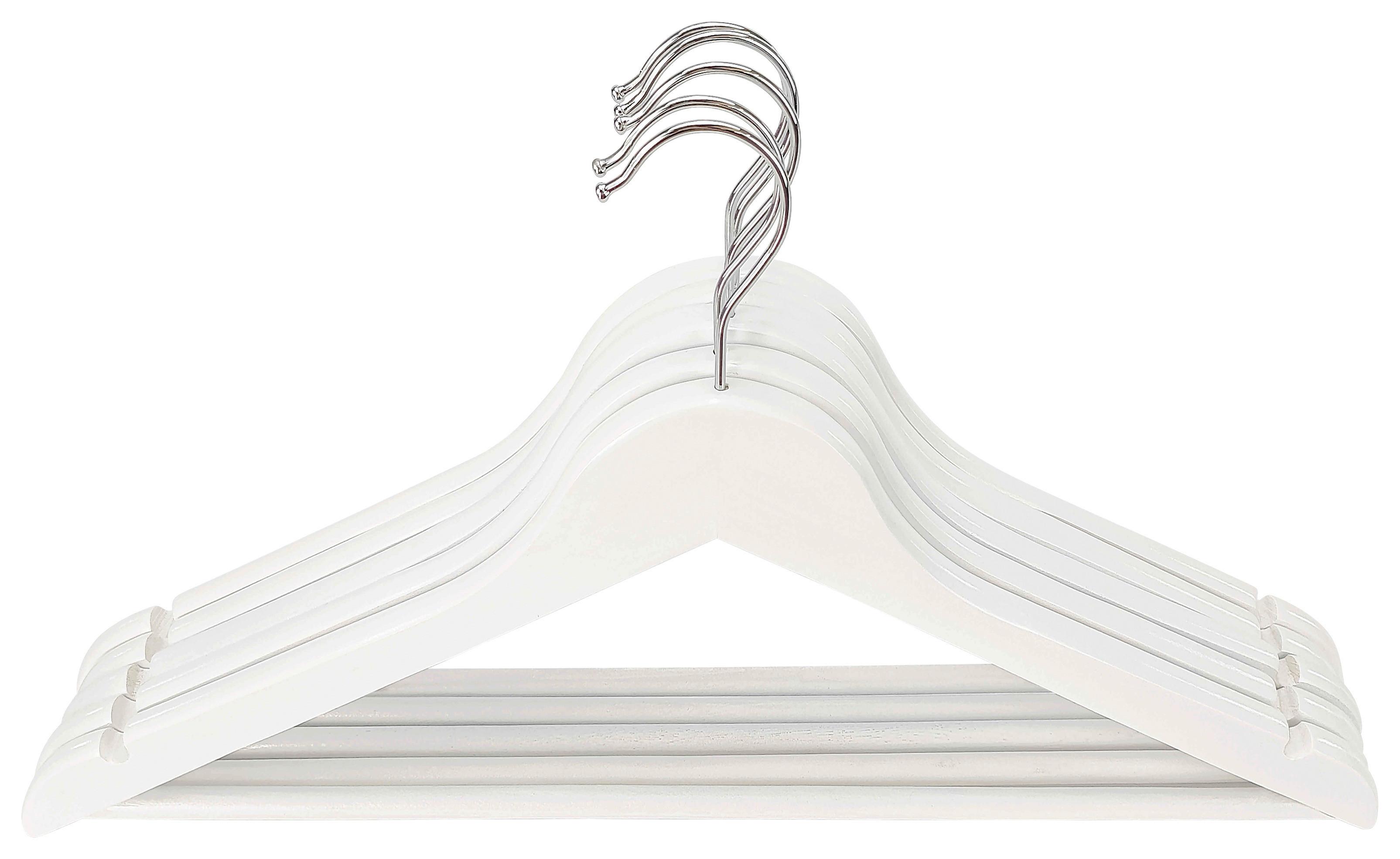 Sada vešiakov 5ks KATHRIN -EXT- - biela, Konventionell, kov/drevo (44,5/23/1,2cm) - Mömax