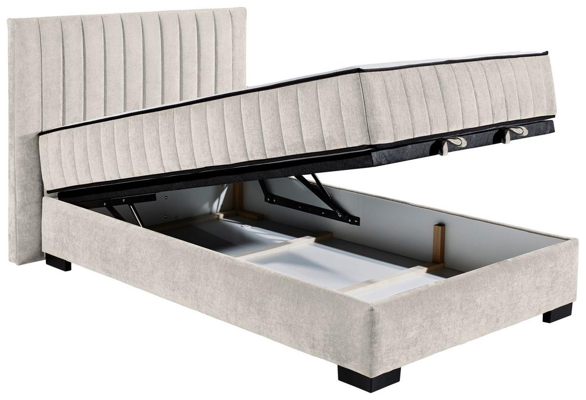 Boxbett Nagol C - Beige/Schwarz, MODERN, Holzwerkstoff/Textil (120/200cm) - MID.YOU