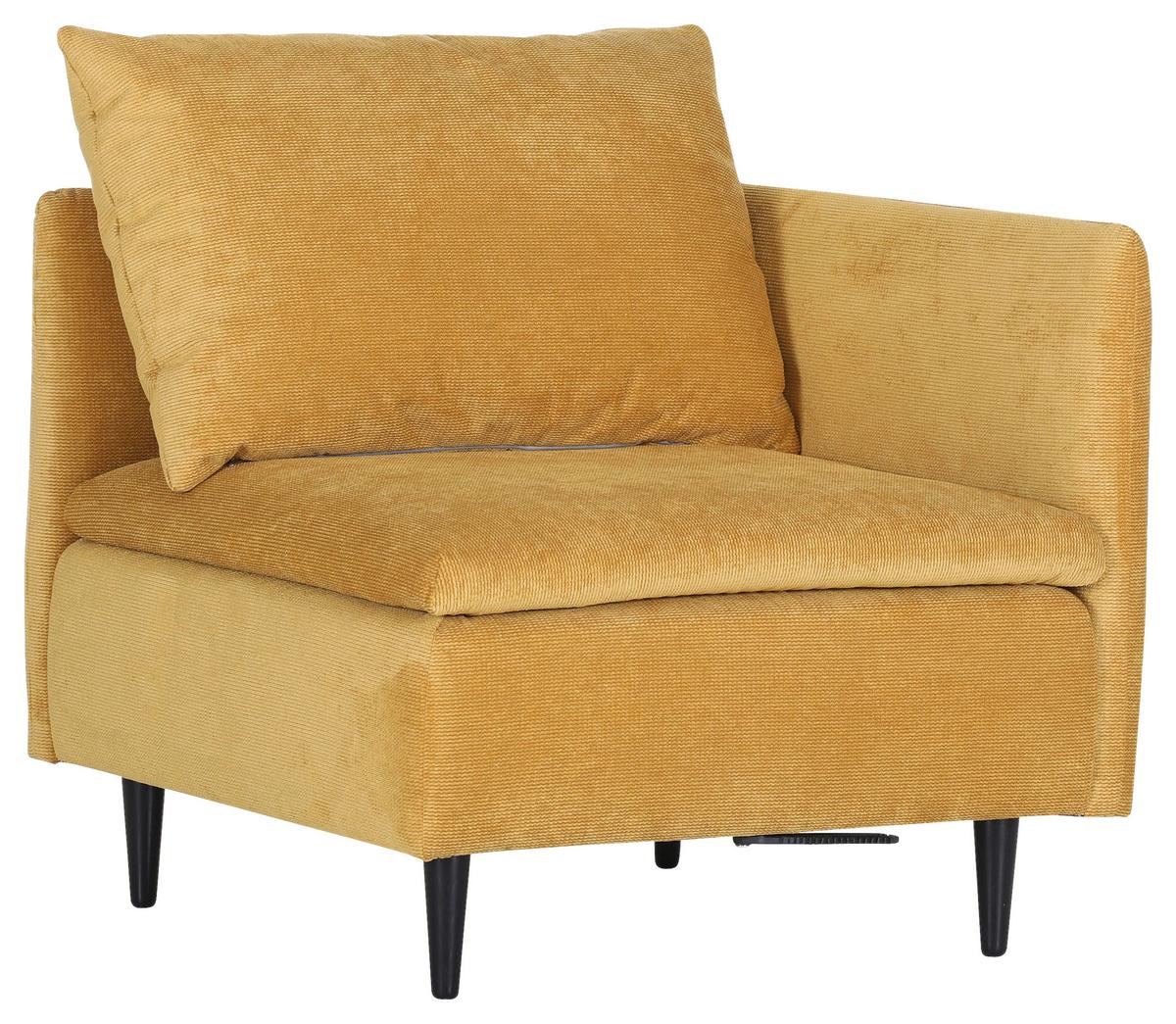 Sofaelement Fynn, Senfgelb B: 83 cm - Senfgelb/Schwarz, KONVENTIONELL, Textil (83/72/83cm) - MID.YOU