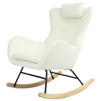 Schaukelsessel Teddy Teddy Weiß, B: 66 cm - Weiß/Naturfarben, MODERN, Holz/Textil (66/90/85cm)