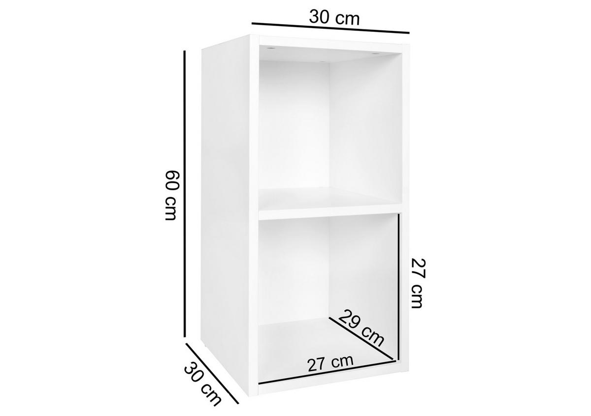 Víceúčelový regál standregal bílý - bílá, Konvenční, kompozitní dřevo (30/60/30cm) - MID.YOU