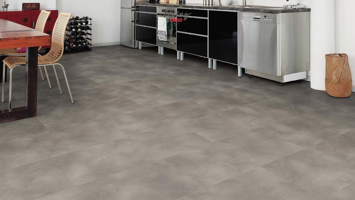 Vinylboden Fliesenoptik Grau /dunkelgrau Klick-Vinyl - Dunkelgrau/Grau, Design, Holzwerkstoff (63,1/31,3/0,65cm) - Living by HARO