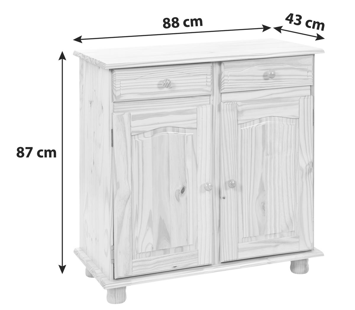 Kommode Echtholz Massiv B 88cm Prmina, Kiefer - Naturfarben, LIFESTYLE, Holz (88/87/43cm) - MID.YOU