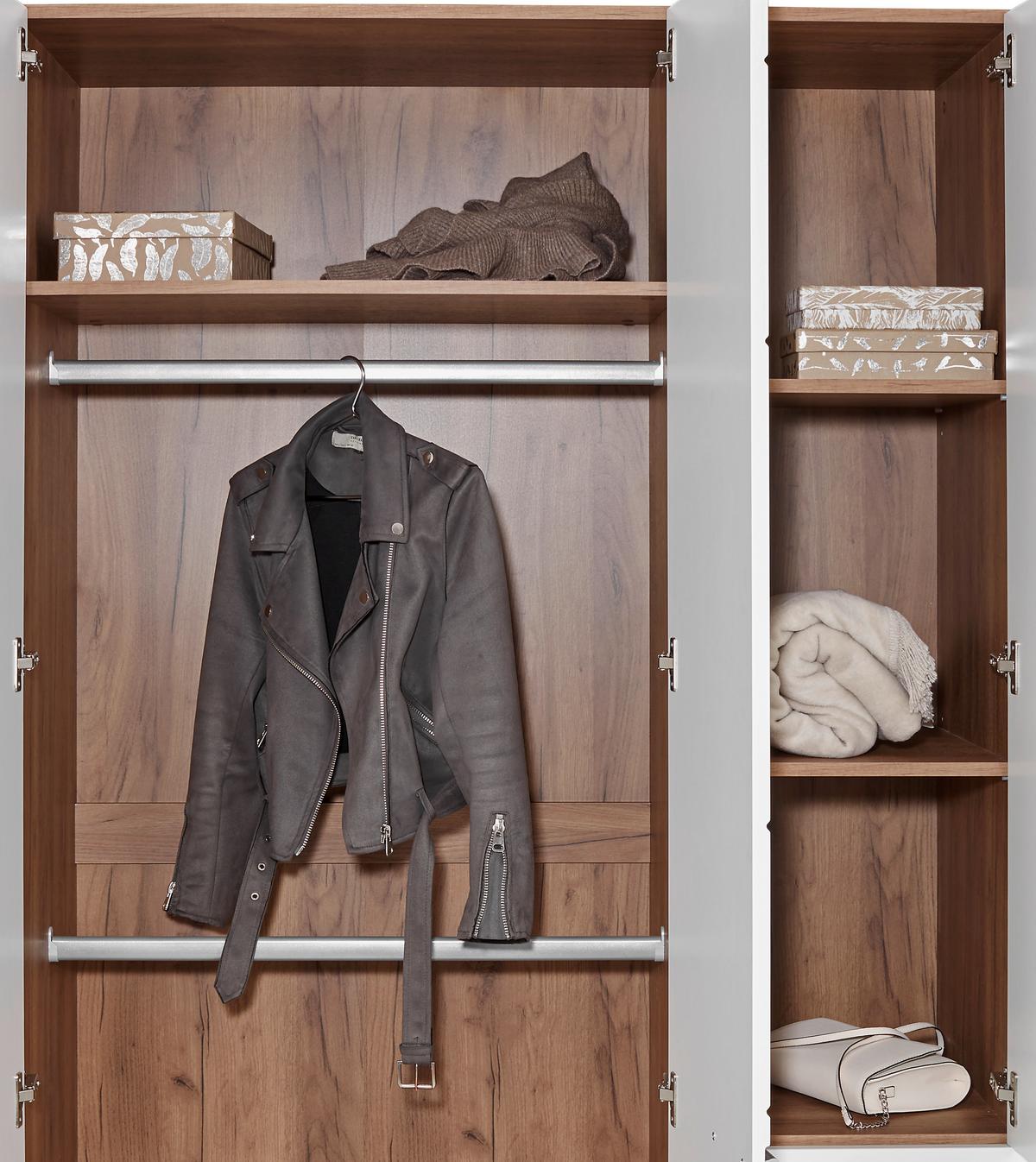 Nyílóajtós Szekrény Avensis New 120/206 Cm - tölgyfa színű/fehér, Konventionell, faalapú anyag (120/205,7cm) - Luca Bessoni