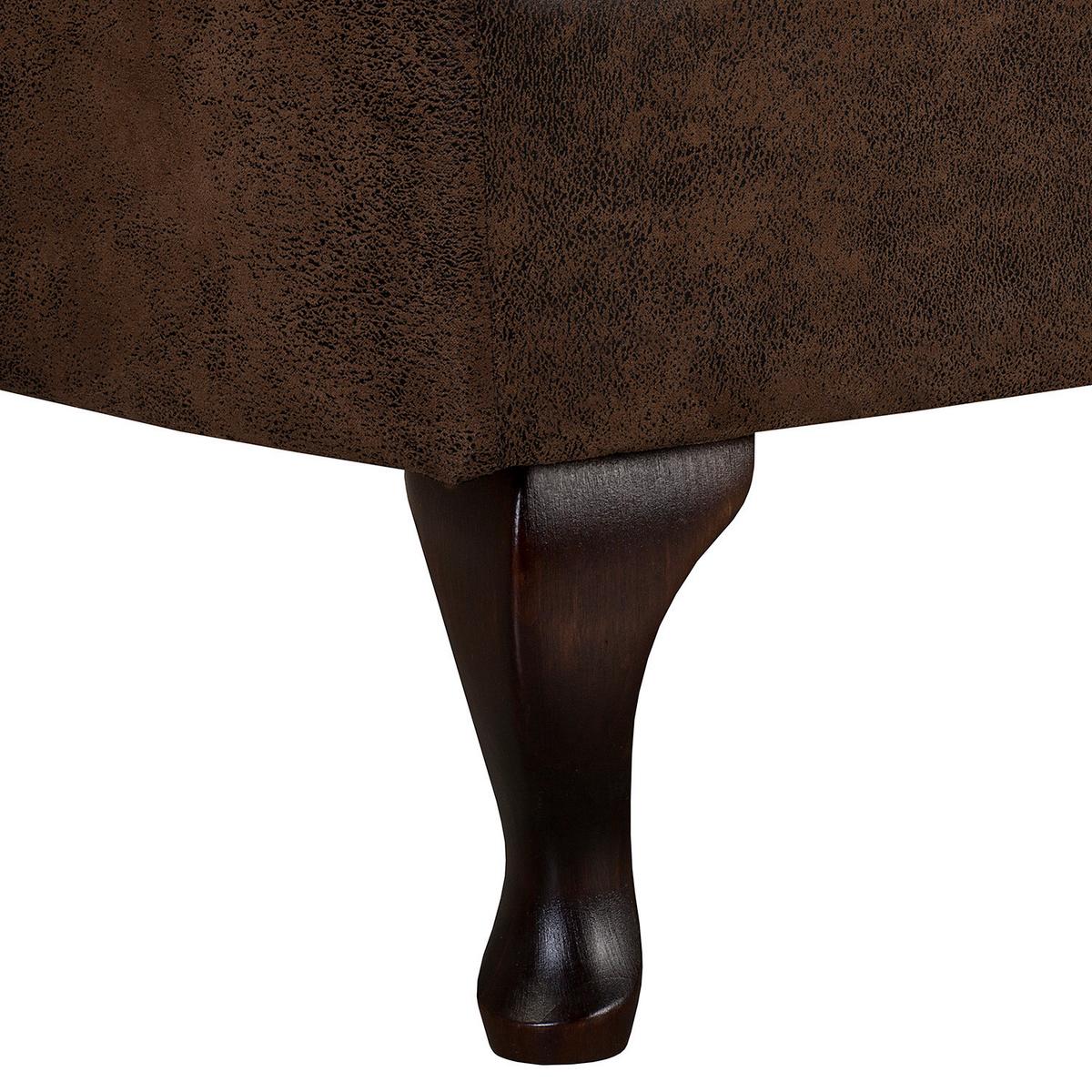 Récamiere Pako Dunkelbraun B: 185cm - Dunkelbraun/Braun, Design, Textil (185/93/75cm) - Livetastic