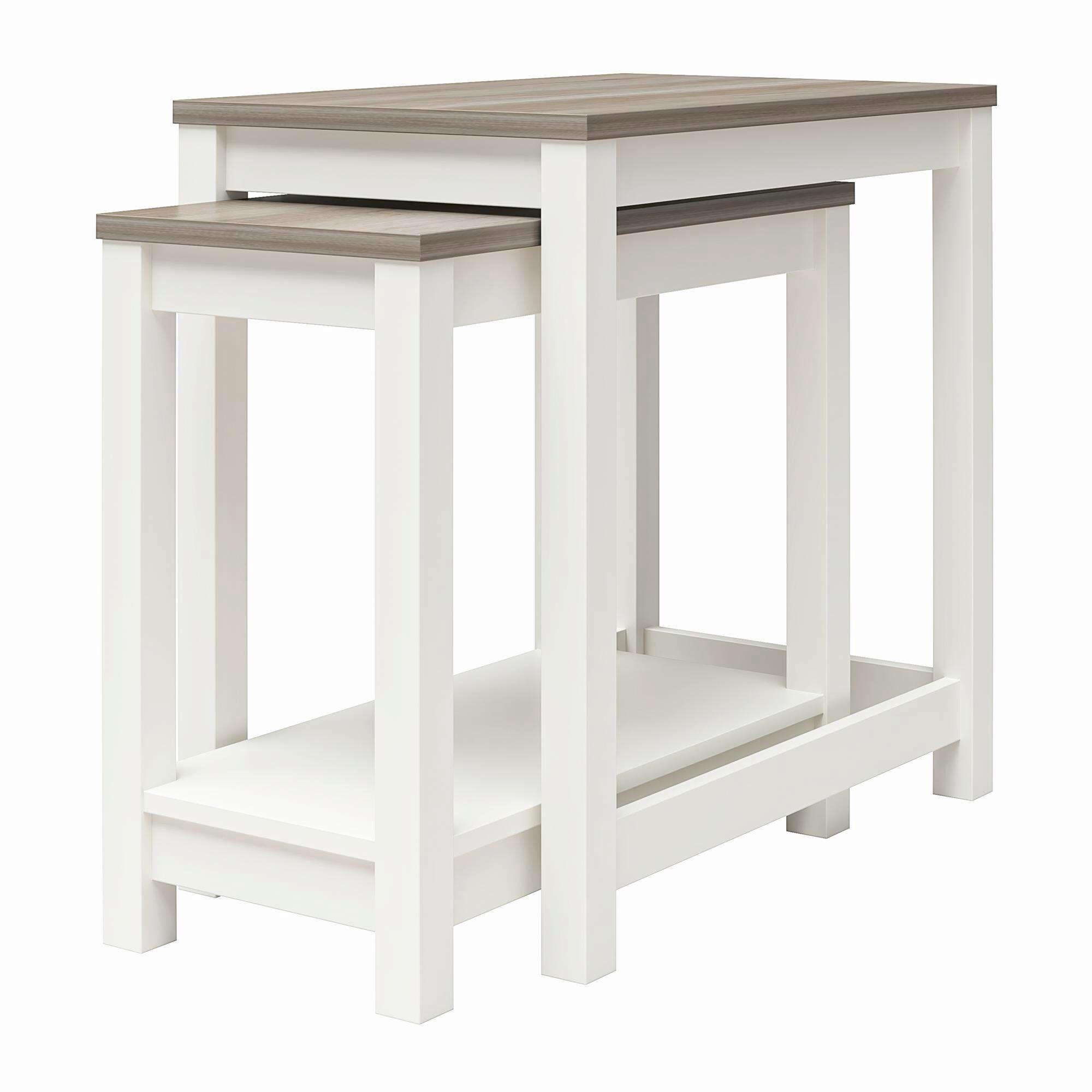 Beistelltisch Chapel Hill Weiß/ Eiche Dekor B 38 cm - Eichefarben/Weiß, Design, Holzwerkstoff (38/60/61cm) - MID.YOU