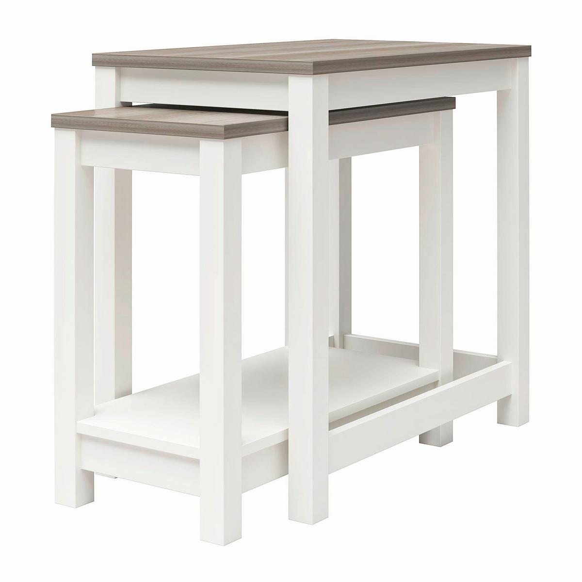 Beistelltisch Chapel Hill Weiß/ Eiche Dekor B 38 Cm - Eichefarben/Weiß, Design, Holzwerkstoff (38/60/61cm) - MID.YOU