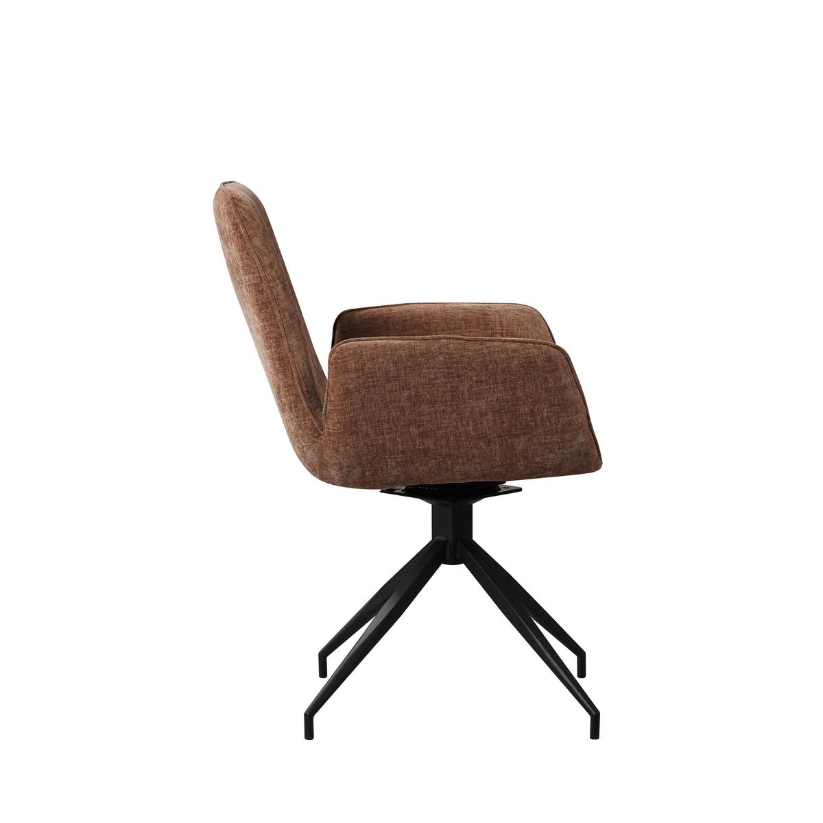 Armlehnstuhl Toulouse Taupe B: 61 Cm - Taupe/Schwarz, MODERN, Textil/Metall (61/89/62cm) - MID.YOU