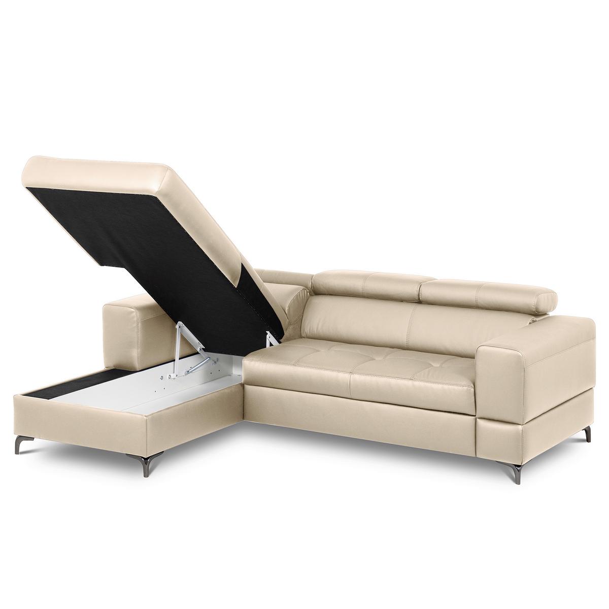 Ecksofa Torino Teilleder Grau 173x247 - Schwarz/Grau, Design, Leder/Textil (173/247cm) - Livetastic