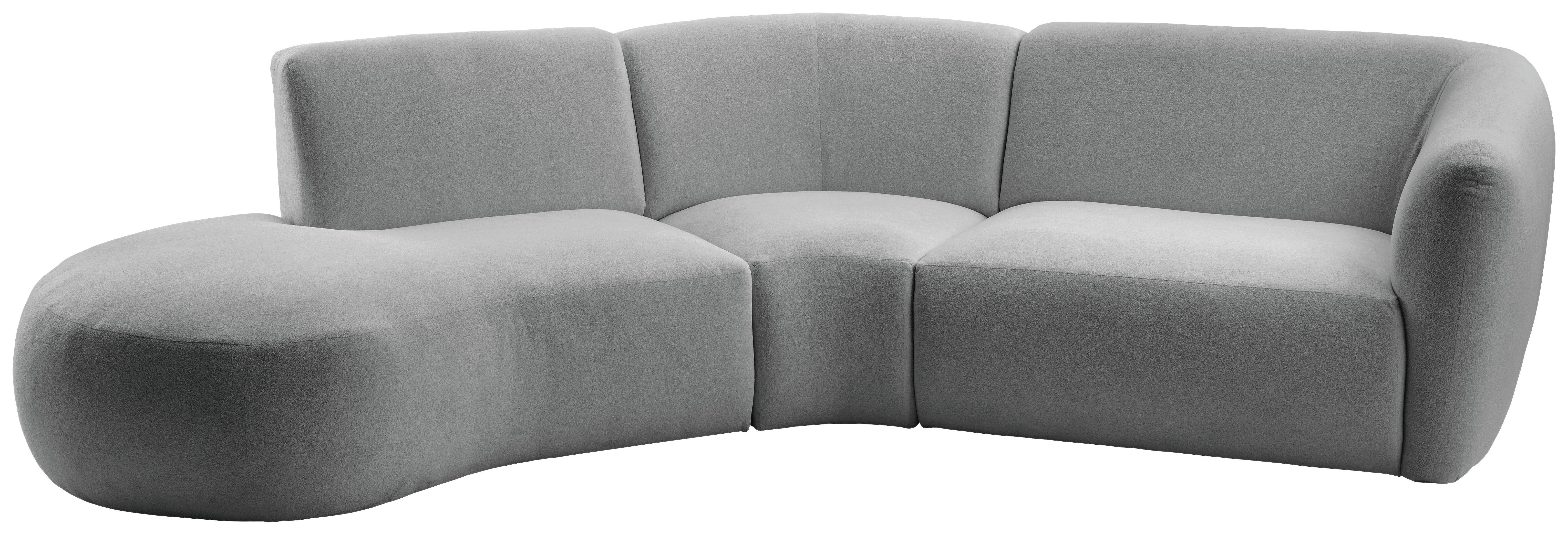 Ecksofa Jesi Silberfarben S: 182x276 cm - Silberfarben/Schwarz, MODERN, Textil (182/276cm) - Livetastic