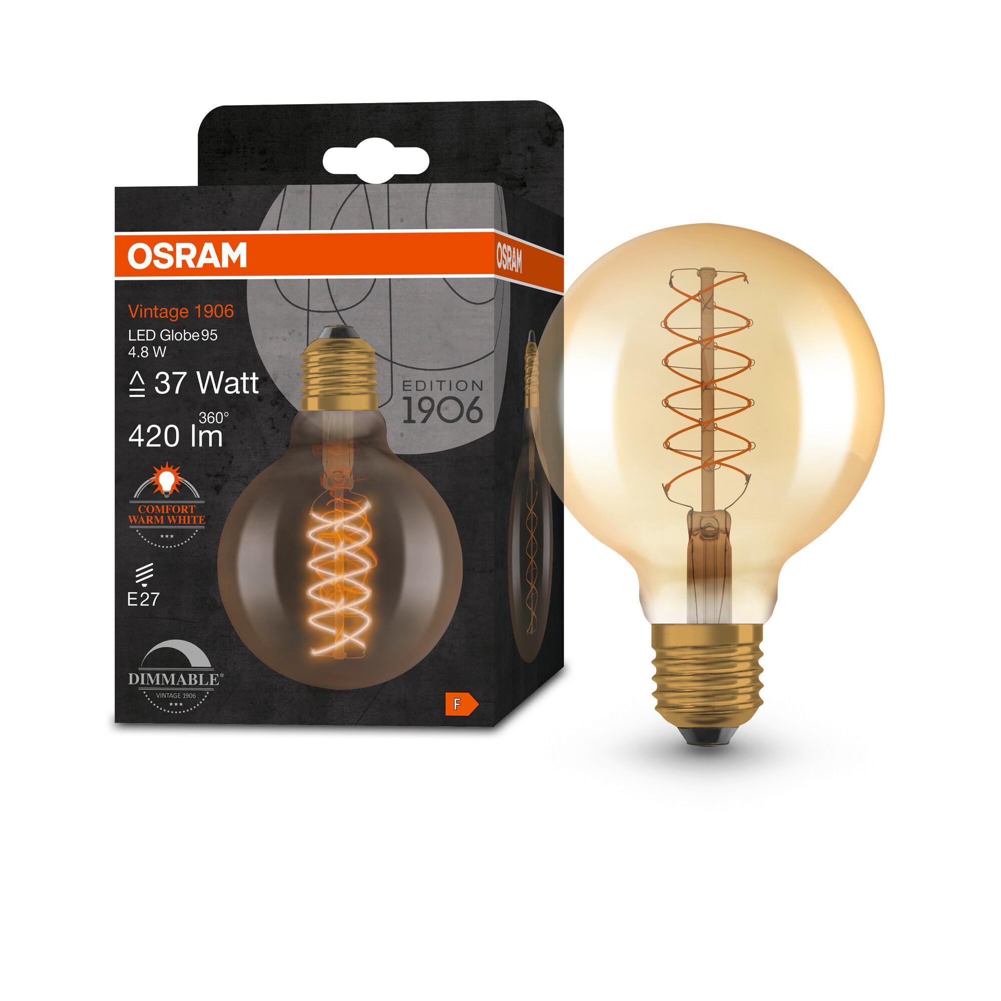 LED-Leuchtmittel Vintage 1906 Led Dim37 4.8w/22 - Goldfarben, Basics, Glas (9,5/13,8cm) - Ledvance