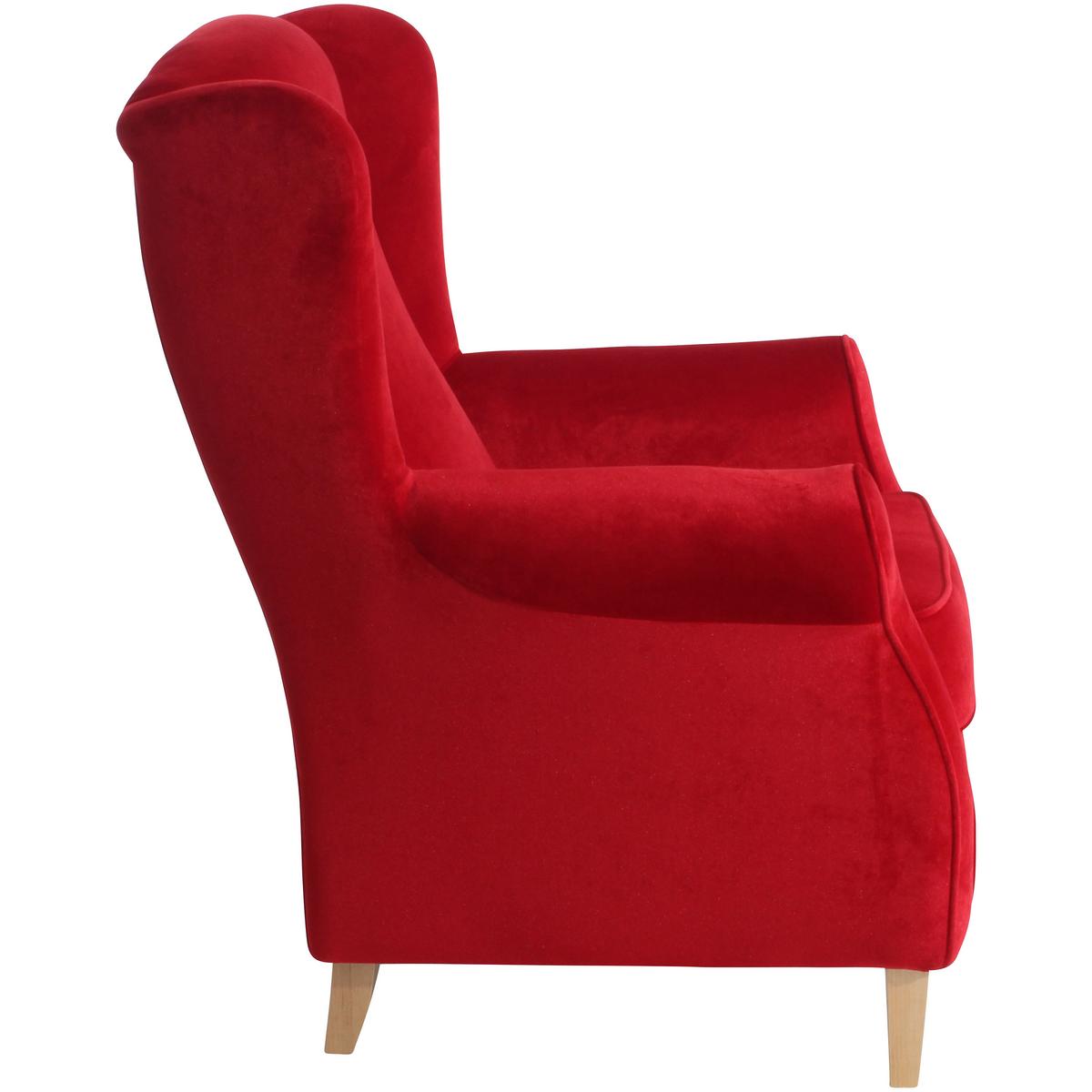 Ohrensessel Lorris - Buchefarben/Rot, Design, Textil (77/103/86cm) - Max Winzer