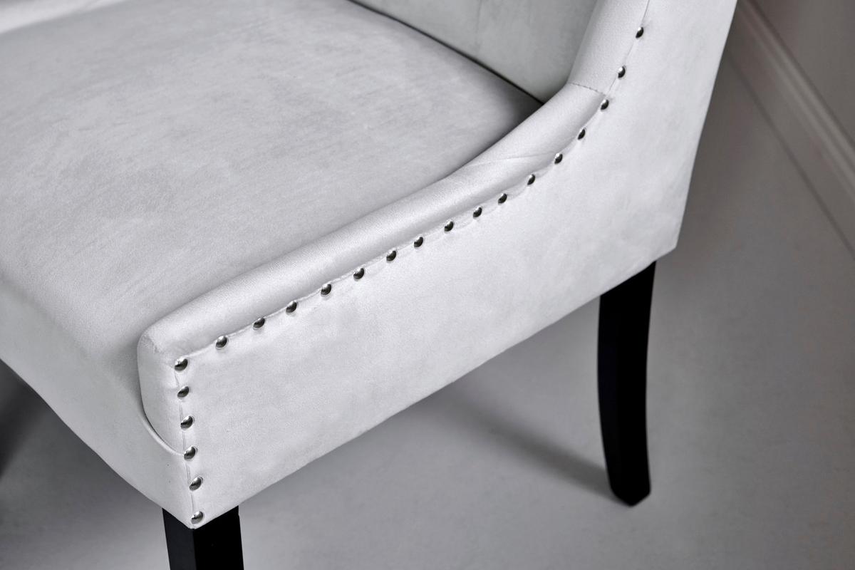 Stuhl Savik Norfolk Silberfarben/schwarz B: 57 Cm - Silberfarben/Schwarz, MODERN, Holz/Textil (57/64/99cm) - Livetastic