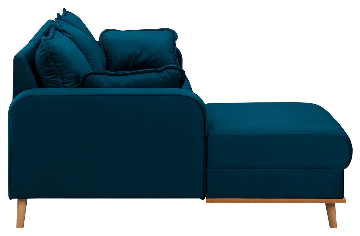 Ecksofa Beata Blau S: 150x230 cm - Wengefarben/Blau, Design, Textil (150/230cm) - Livetastic