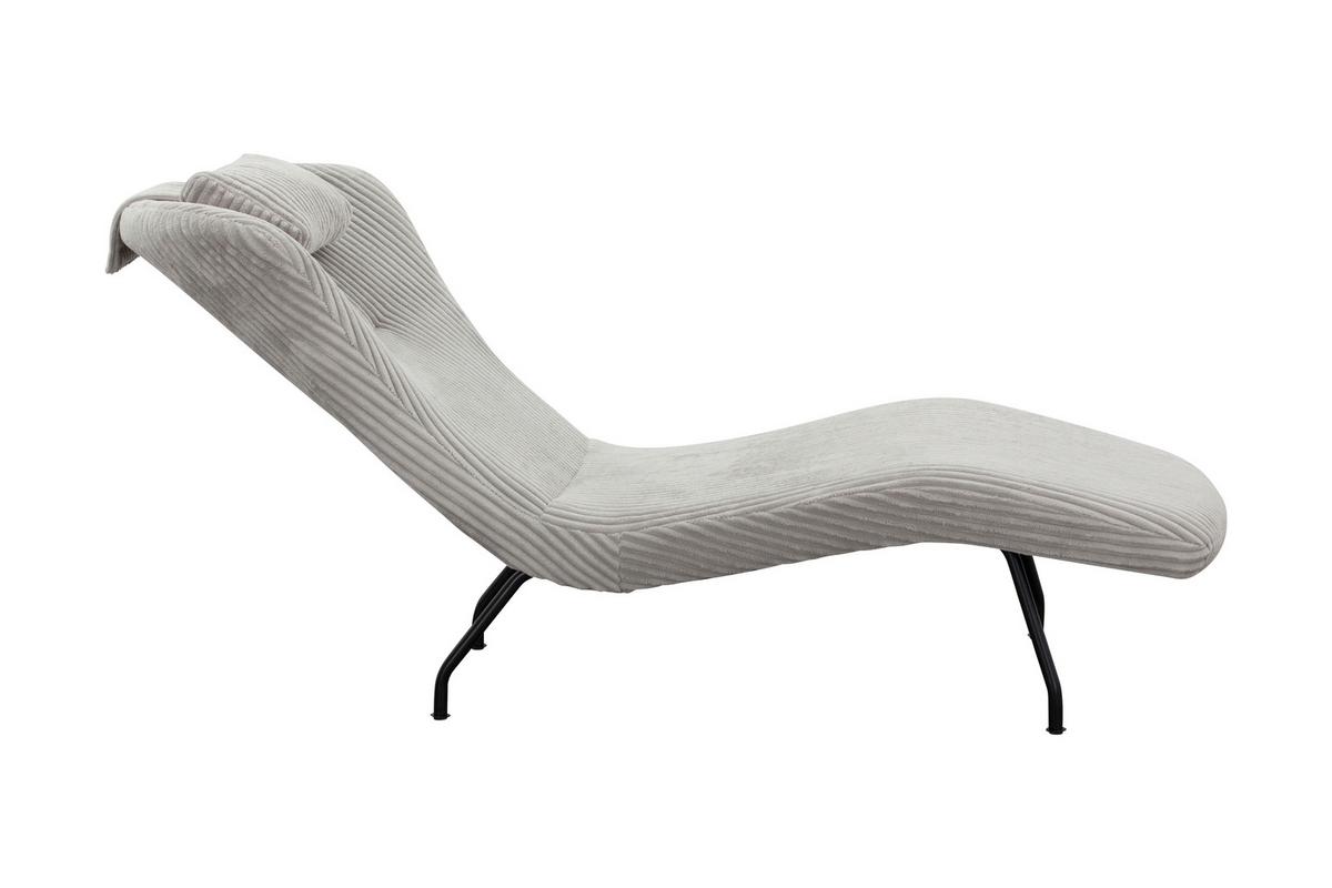 Relaxliege Hellgrau B: 80 Cm - Hellgrau/Schwarz, MODERN, Textil (80/82/180cm) - Livetastic