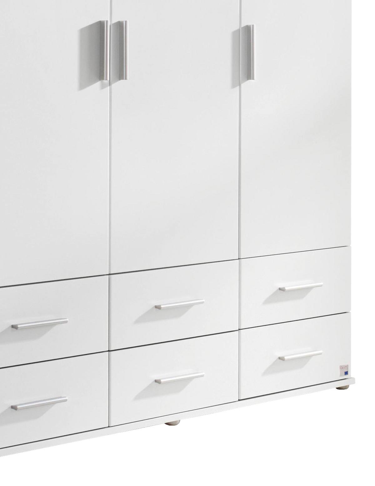 Drehtürenschrank Mit Schubladen 136cm Kemi, Alpinweiß Dekor - Weiß, MODERN, Holzwerkstoff (136/194/53cm) - Rauch Möbel