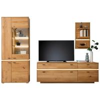 Wohnkombination Massiv 3-Tlg. Como Wildeiche - Wildeiche, Natur, Glas/Holz (276/202/51cm) - MID.YOU