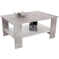 Couchtisch mit Ablagefach Paolo, Betonoptik Hell/Weiß - Hellgrau/Weiß, KONVENTIONELL, Holz/Holzwerkstoff (90/41/55cm)