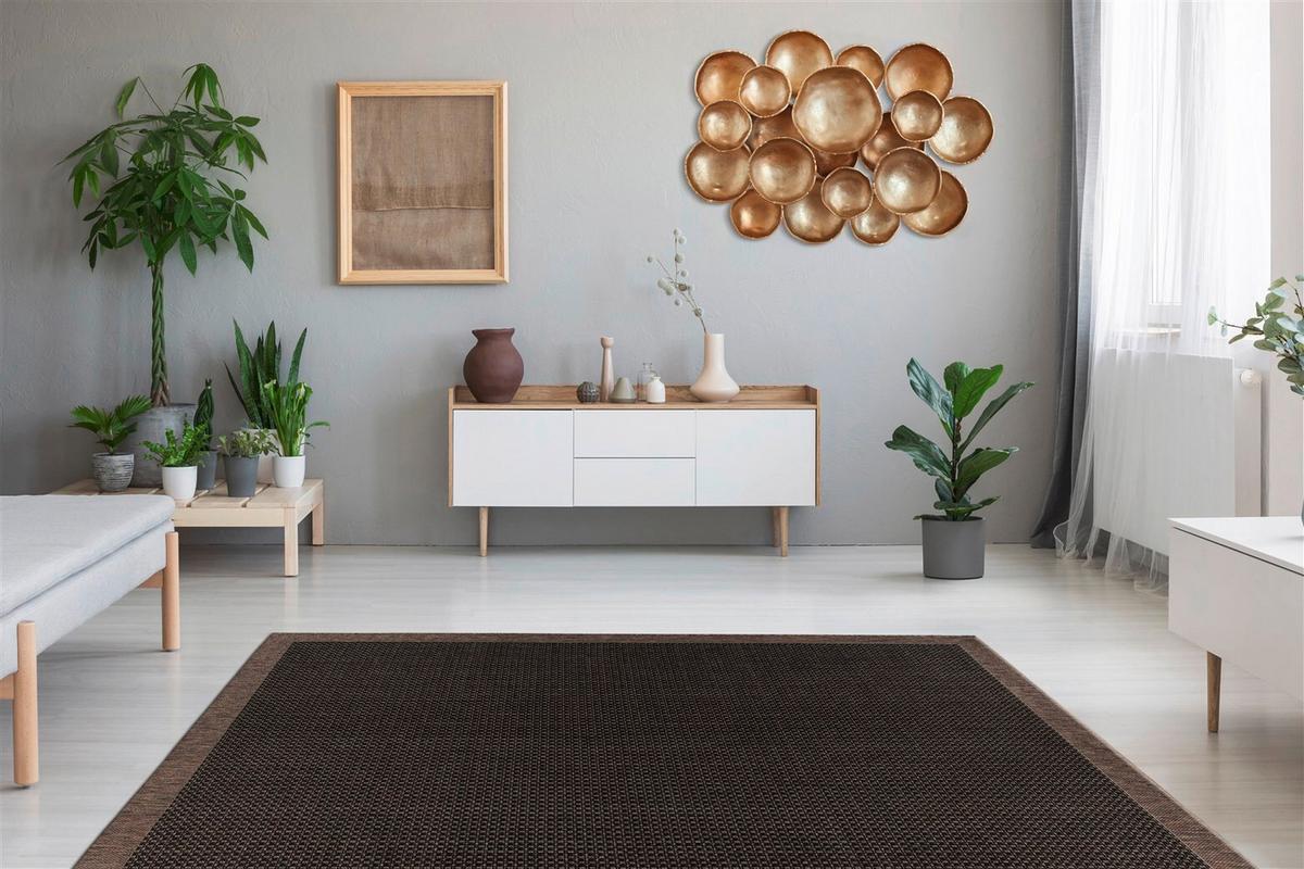 Flachwebteppich Splash 100 Anthrazit/Schwarz, 120x170 cm - Anthrazit/Schwarz, KONVENTIONELL, Textil (120/170cm) - Kayoom