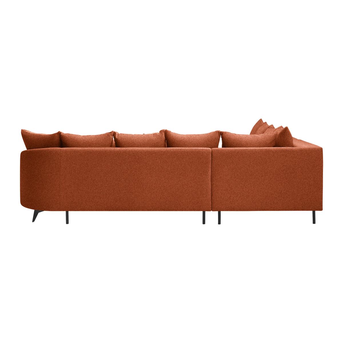 Rohová sedačka AXEL, levá, rezavá tkanina - černá/rezavá, Moderní, kov/textil (250/291cm) - Mömax