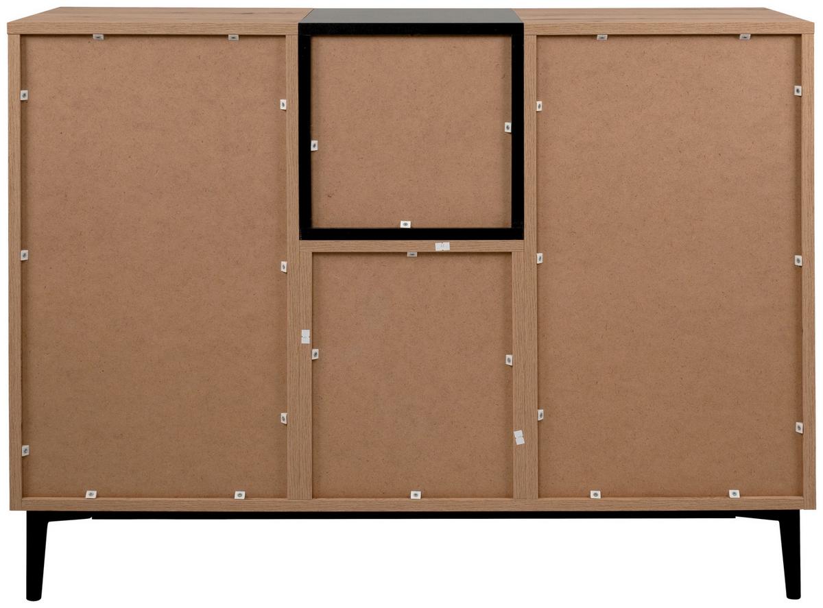 Kommode B 120 cm Nola, Eiche Dekor/Schwarz - Eichefarben/Schwarz, KONVENTIONELL, Holzwerkstoff (120/90/42cm) - MID.YOU