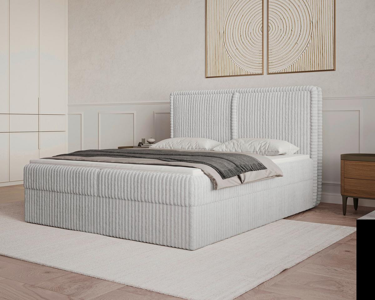 Boxbett Barcelona LF: 180x200 Grau - Schwarz/Grau, MODERN, Holz/Kunststoff (180/200cm) - Livetastic