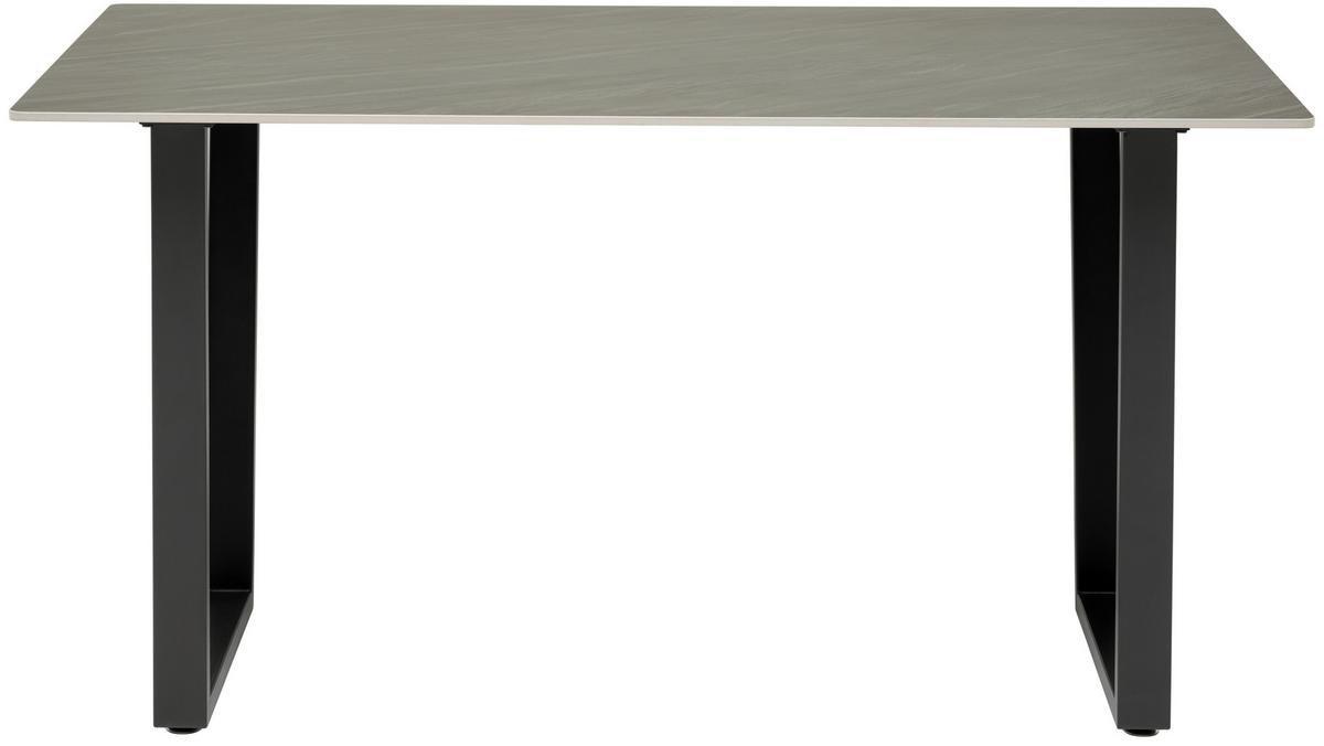 Tischgruppe Perth 5-Teilig Dunkelgrau, B: 140 cm - Dunkelgrau, KONVENTIONELL, Textil/Stein (90/140/76cm) - MID.YOU