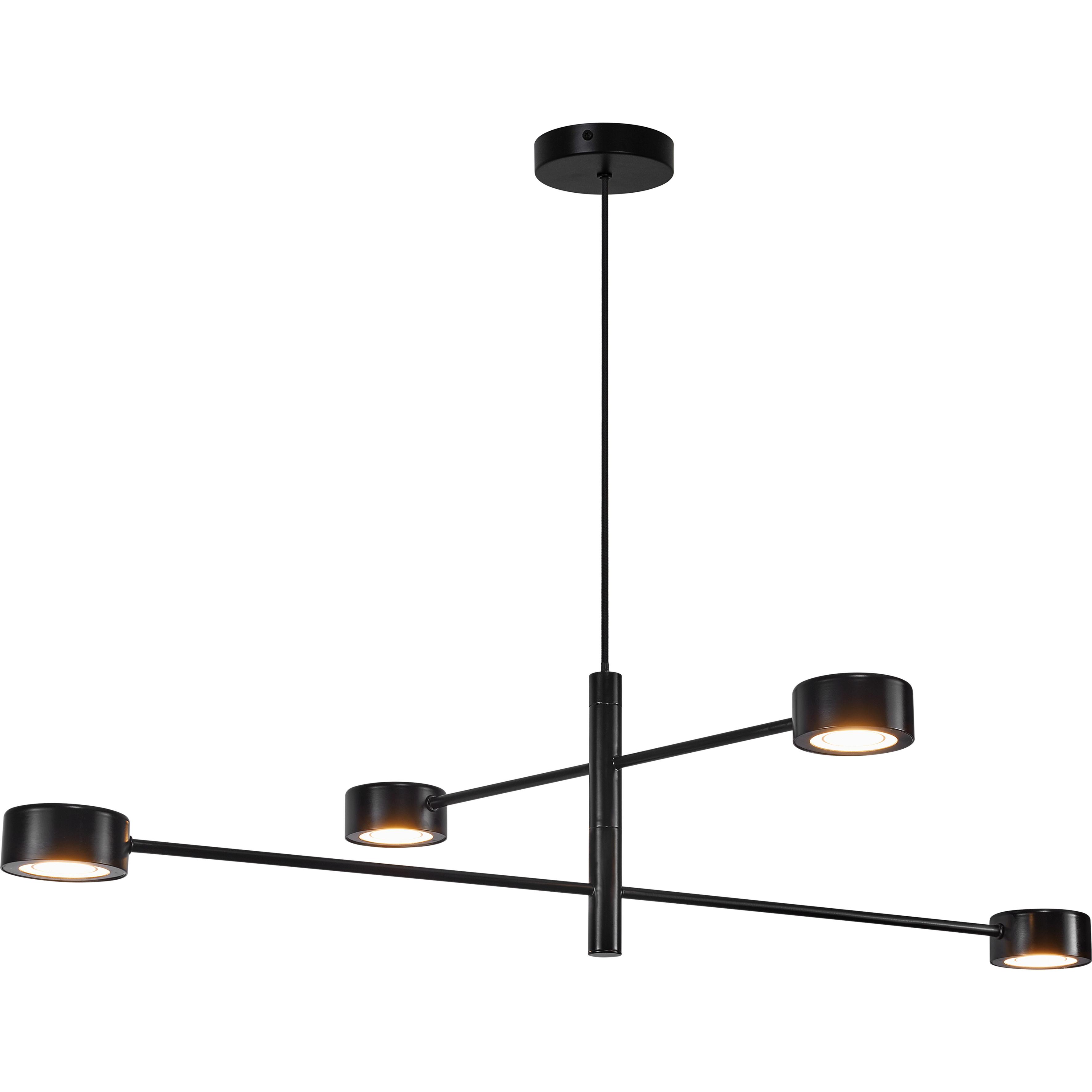 Hängeleuchte Clyde Schwarz B: 89,6 cm - Schwarz, Design, Metall (89,6/8,5cm) - Nordlux