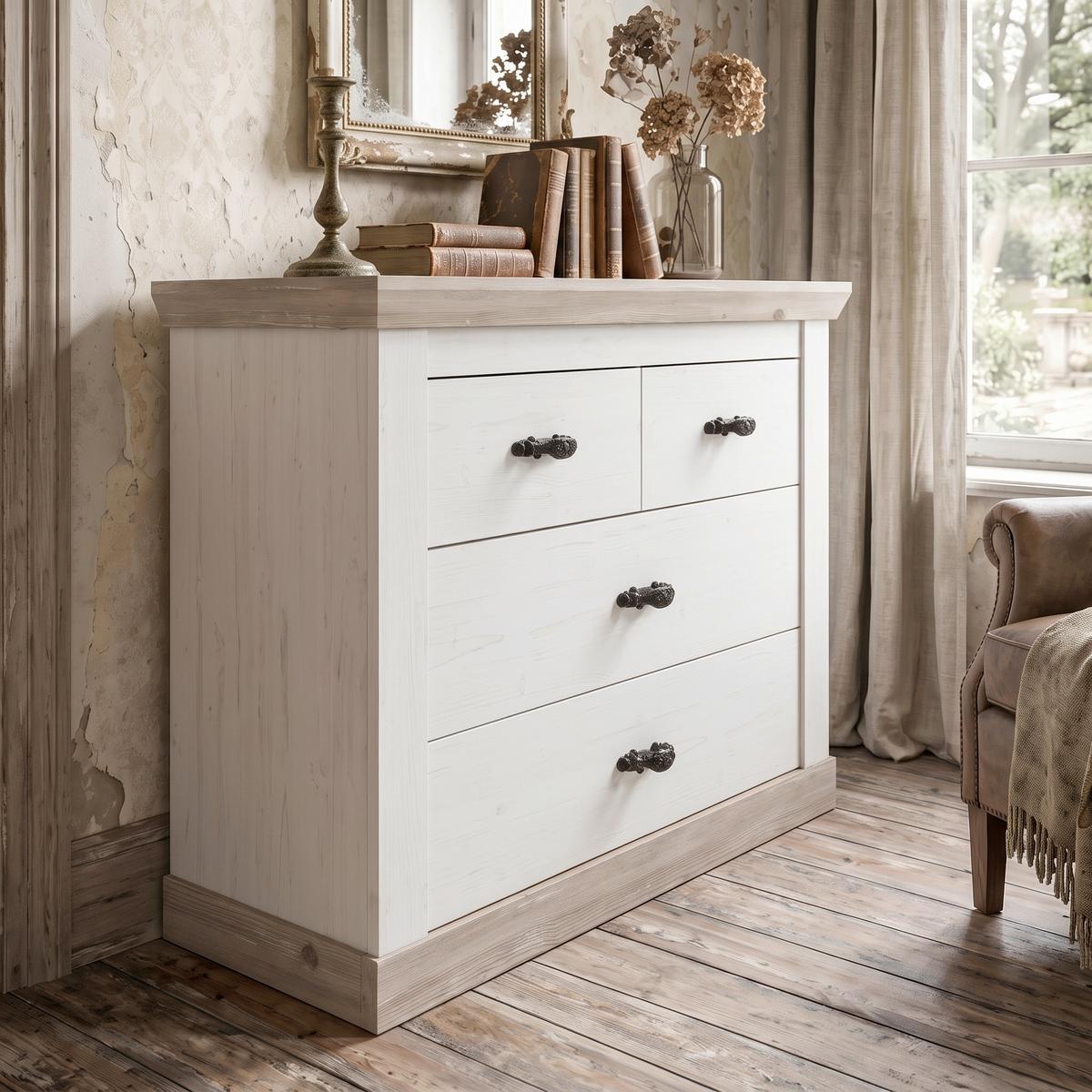 Kommode Florenz Hellbraun/Pinienfarben B:107cm - Hellbraun/Pinienfarben, Design, Holzwerkstoff (107/87/45cm) - MID.YOU